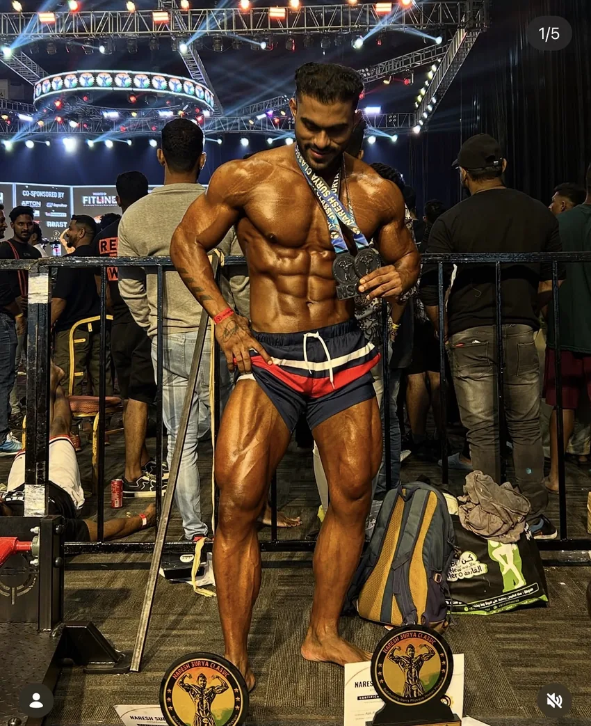 Shekhar Tiwari at bodybuilding competition